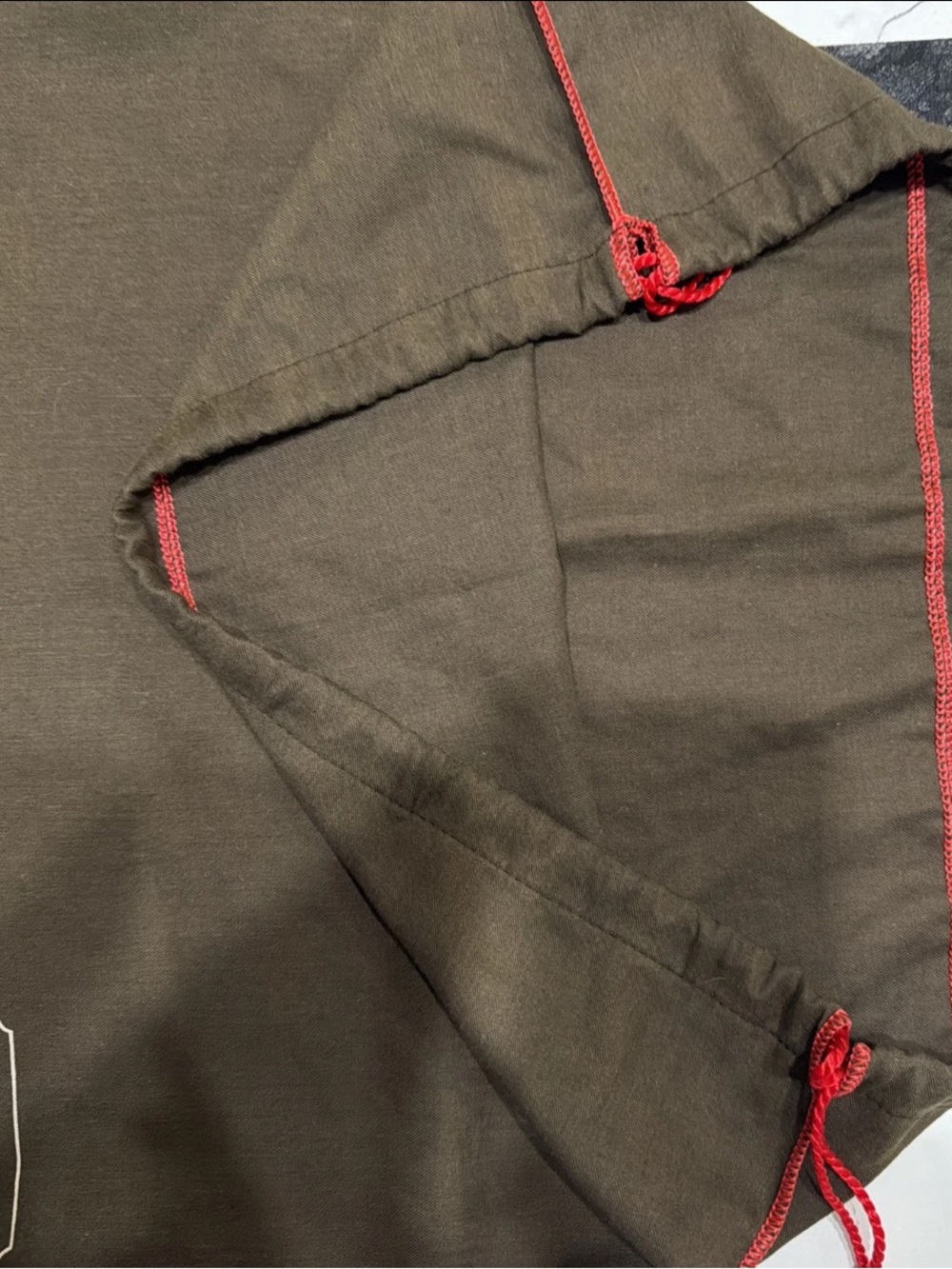 Coach Brown Drawstring Dust Bag with Red Trim - Picture 3 of 4